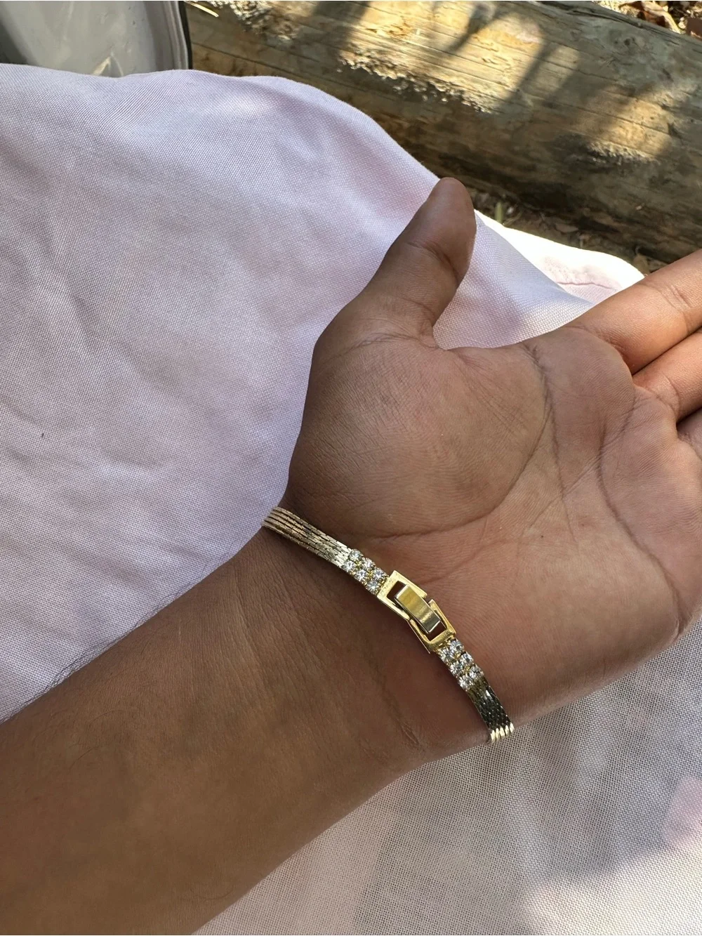 Gold Crystal-Embellished Women's Bracelet